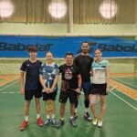 V.l.: Noah Kundl, Monah Kundl, Coach Alex Wong, Collins Filimon, Sabina Balut
